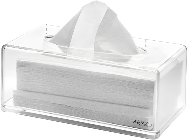 아리코 아크릴 티슈 케이스 22 x 12 x 9 cm, 투명, 1개