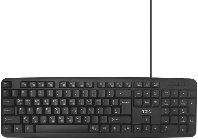 TGIC컴퓨터 TGC-K1200U USB 유선 일반형 키보드, 블랙, TGIC-K1200U