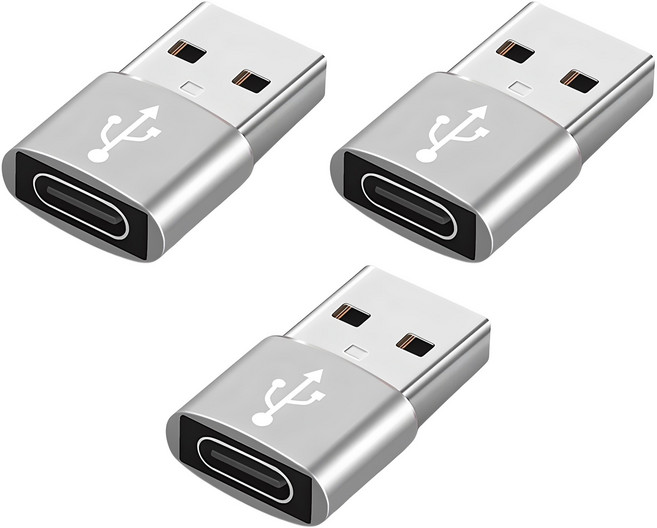 스마트IG C 타입 to USB A 고속 변환 젠더, 2cm, 실버, 3개