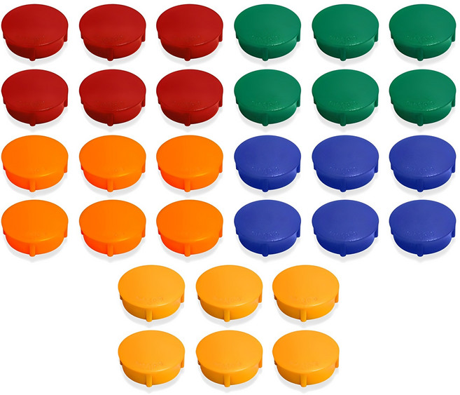 마그피아 칼라원형 자석홀더 무광 중, 혼합색상, 30개