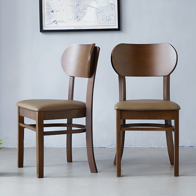 베스트리빙 원목 버터 식탁의자, 월넛, 2개