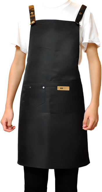 누심비 카페 데님 심플 앞치마, 블랙, 1개