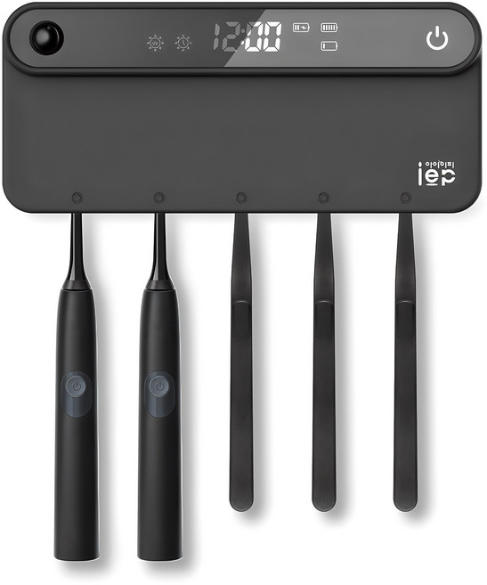 아이이피 UVC 스마트 무선 자동 칫솔살균기, i200, 블랙