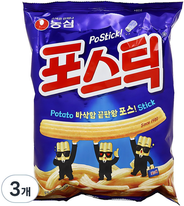 농심 포스틱 과자, 84g, 3개