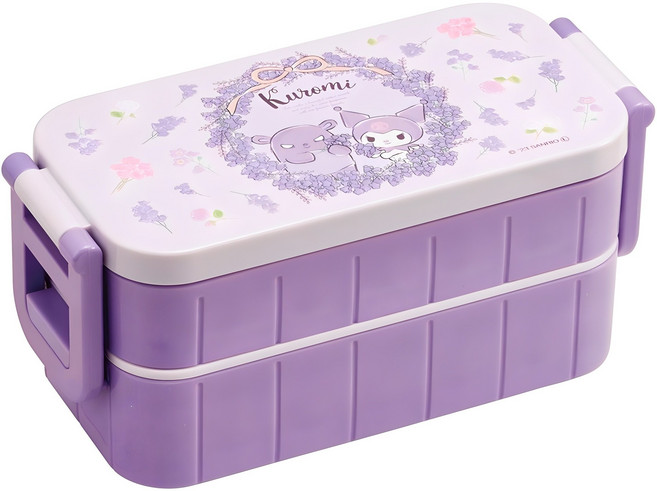 스케이터 YZW3AG 휴대용기 앤 젓가락 600ml 2단 도시락, 혼합색상, 1세트