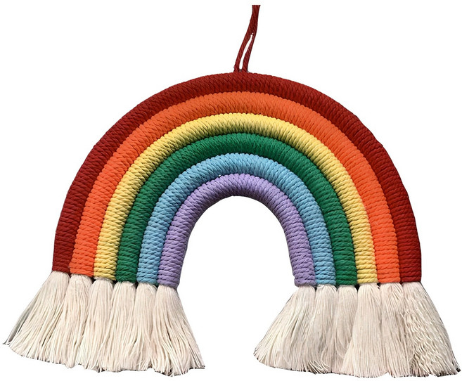 비솔 무지개 마크라메 벽장식, 레드