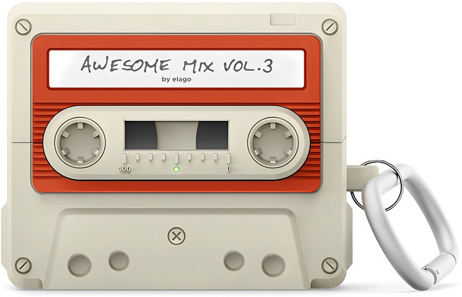 엘라고 FE 카세트 테이프 행 케이스, 갤럭시 버즈3 / 버즈3 프로 / 버즈3 FE, 클래식화이트, 1개