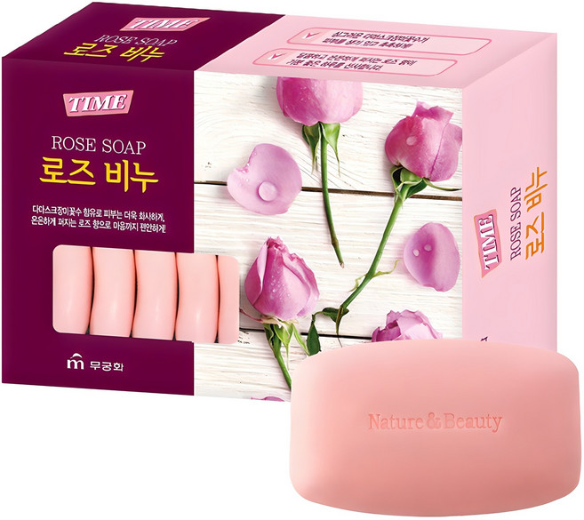 무궁화 타임 비누 로즈향, 90g, 16개입