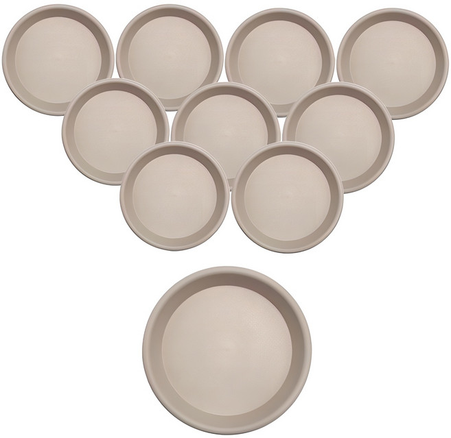 플라스틱 동그라미 화분 받침대, 크림색, 10개