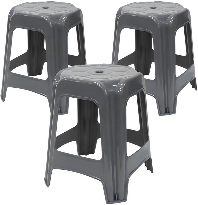 코멧 플라스틱 보조의자 3p, 그레이