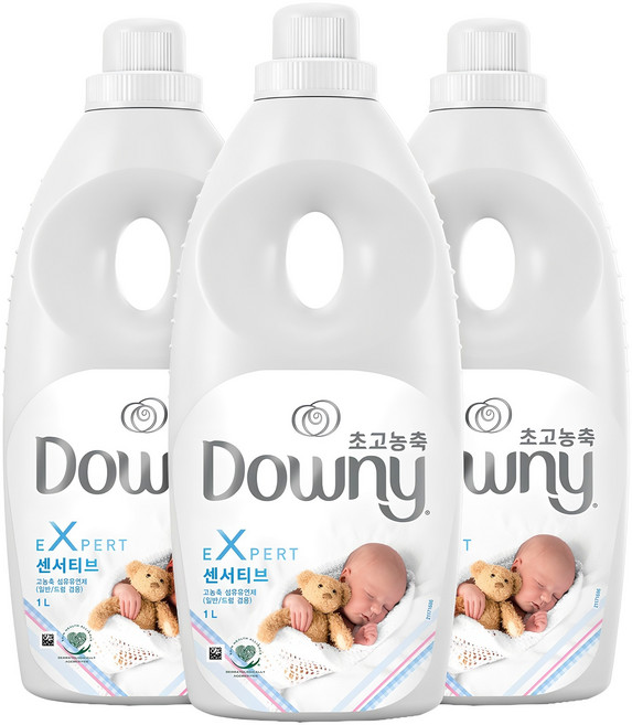 다우니 엑스퍼트 센서티브 초고농축 섬유유연제 본품, 1L, 3개