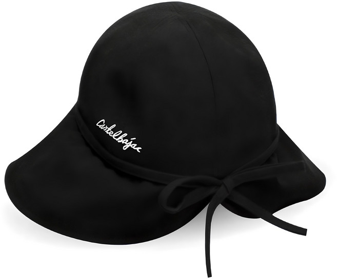 까스텔바작 여성용 자수 와이어 코튼 와이드 버킷햇 CS4CP107, 블랙, 1개