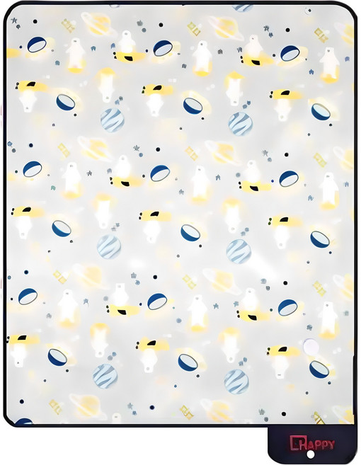 더해피 가방 일체형 양면방수 피크닉 매트 1인용, 백곰 그레이