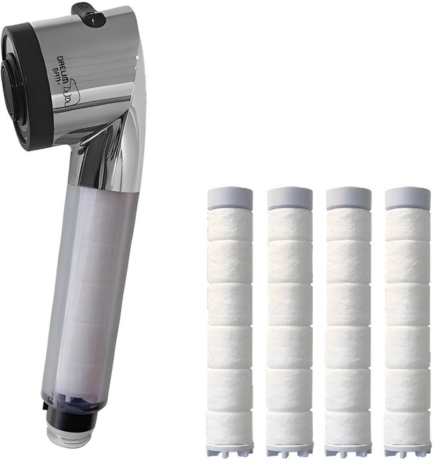 대림바스 디클린 수압상승 향균필터 주방용 헤드 + 리필 필터 4p, 1개