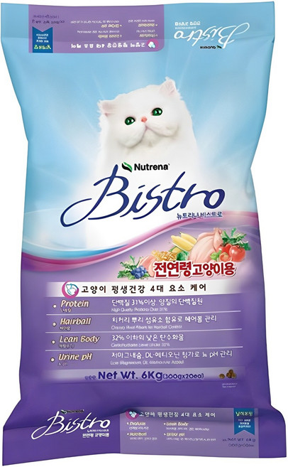 뉴트리나 고양이 비스트로 기능성 사료, 헤어볼, 6kg, 1개