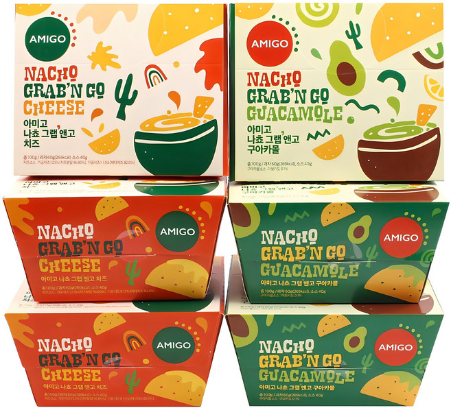 아미고나쵸 그랩앤고 반반 콤보 6개, 600g, 1세트