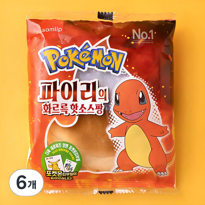 삼립 파이리의 화르륵 핫소스팡, 90g, 1개입, 6개