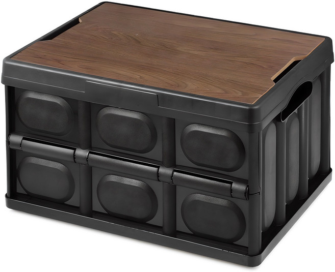 코멧 아웃도어 캠핑테이블 캠핑폴딩박스 + 식탁매트, 블랙