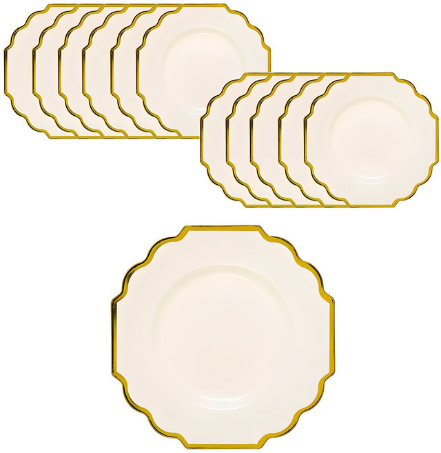 로얄골드 플라스틱 일회용 접시 17cm, 6개, 2개