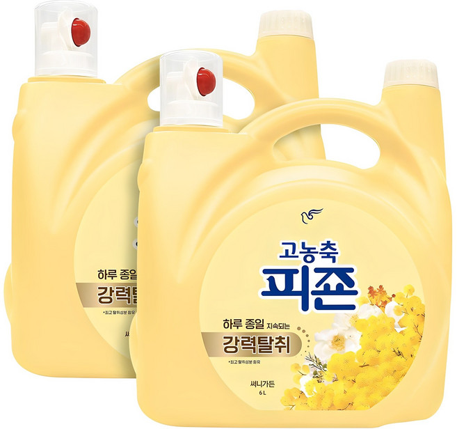 피죤 고농축 강력탈취 오리지널 섬유유연제 써니가든 본품, 6L, 2개