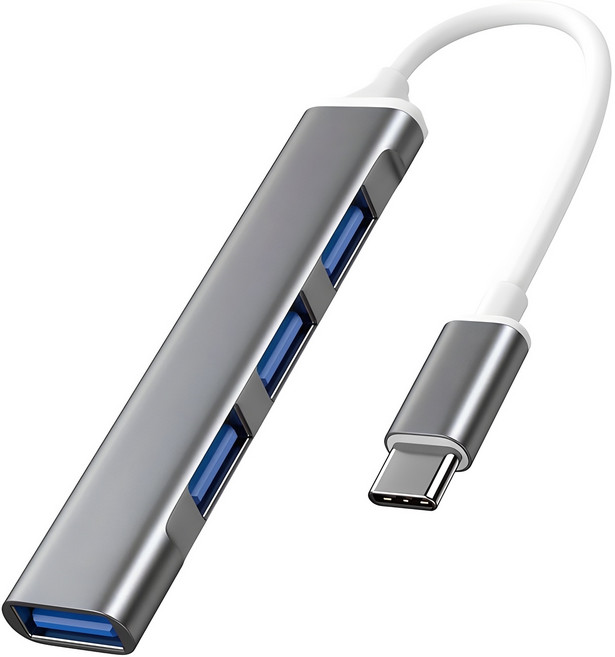 셀인스텍 TYPE-C TO USB 4포트 슬림허브 CH401, 혼합색상, 1개