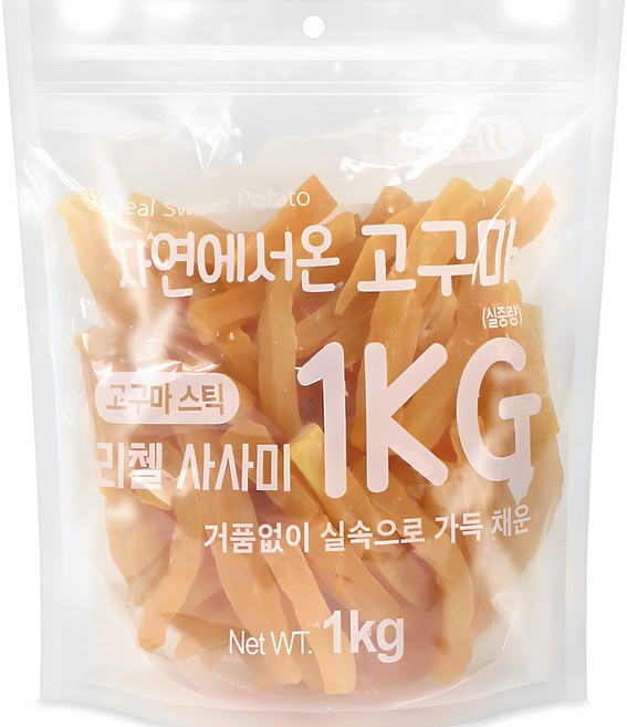 리첼 강아지 자연에서 온 건조간식, 고구마맛, 1kg, 1개
