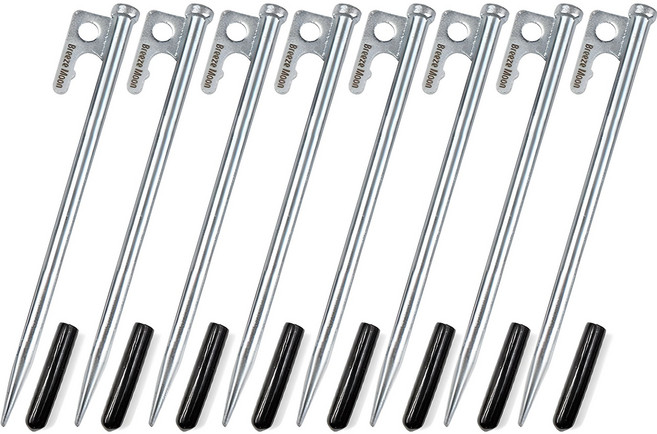 브리즈문 테이퍼링 고강도 단조팩 텐트팩 크롬 8p + 보관용 캡 세트, 1세트