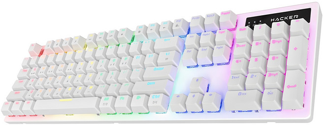 앱코 축교환 레인보우 무빙 LED 기계식 유선 일반형 키보드, 화이트, K560, 적축