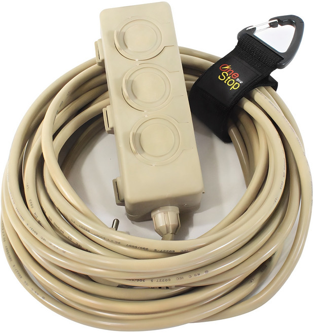 원스탑 밀리터리 연장선 야외 멀티탭 3구 HJM-YJS163 + 벨크로비너 랜덤발송 세트, 3m, 베이지, 1세트