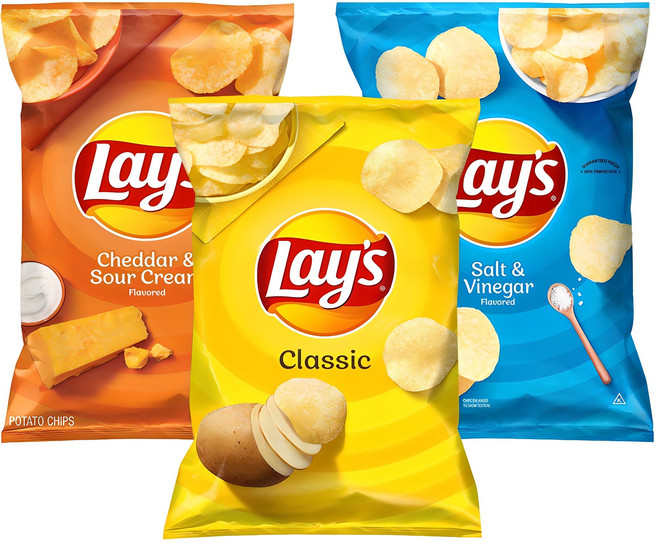 레이즈 클래식 + 소금 앤 식초 +체다 앤 사워크림 감자칩, 184.2g, 1세트