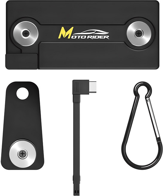 모토라이더 오토바이 자석 충전 패드 세트, 블랙