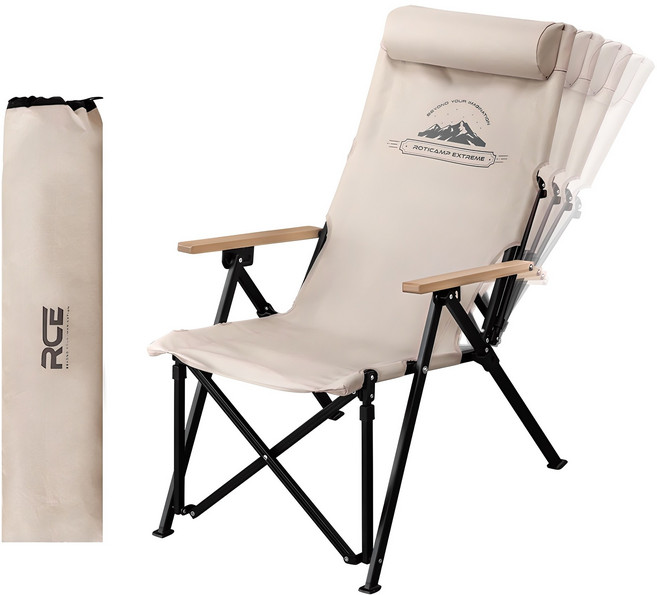 로티캠프 각도조절 휴대용 접이식 앵글 릴렉스 캠핑 의자 AAC-R1, 탄, 1개