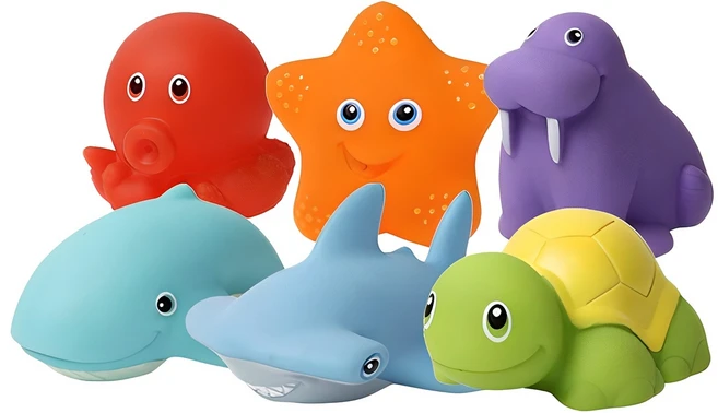 바다 친구들 목욕놀이완구 6종 세트, 혼합색상, 1세트 - 쿠팡