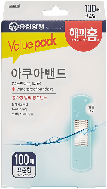 해피홈 아쿠아밴드 표준형, 100개입, 1개