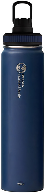 리벤스 핸들 보온보냉 스텐 보틀 텀블러, 네이비, 700ml, 1개