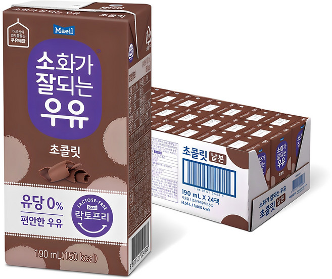소화가잘되는우유 초콜릿, 190ml, 24개