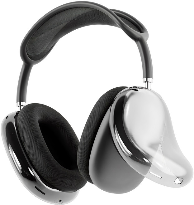 누아트 에어팟 호환 크리스탈 투명케이스, 에어팟 맥스 / 맥스2, 클리어블랙, 1세트