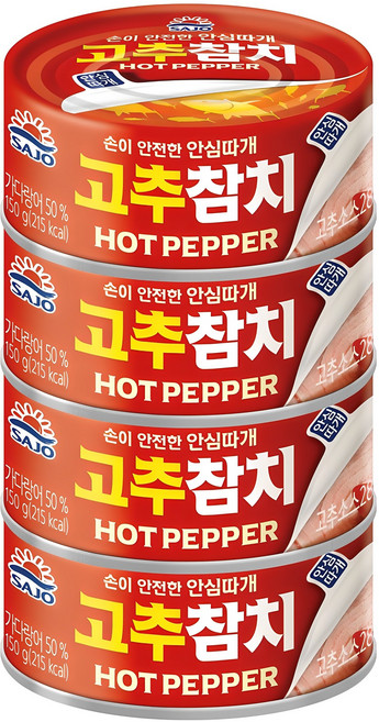 사조참치 고추참치 안심따개, 150g, 4개