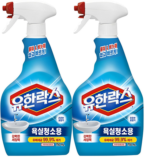 유한락스 욕실청소용 세정제, 750ml, 2개