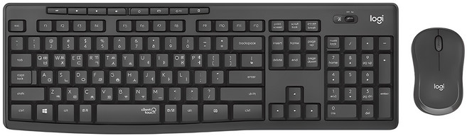 로지텍 무소음 무선 키보드 마우스 세트, MK295, 블랙, 일반형