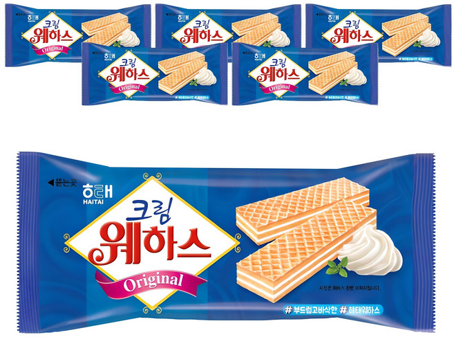 해태제과 크림 웨하스, 50g, 6개