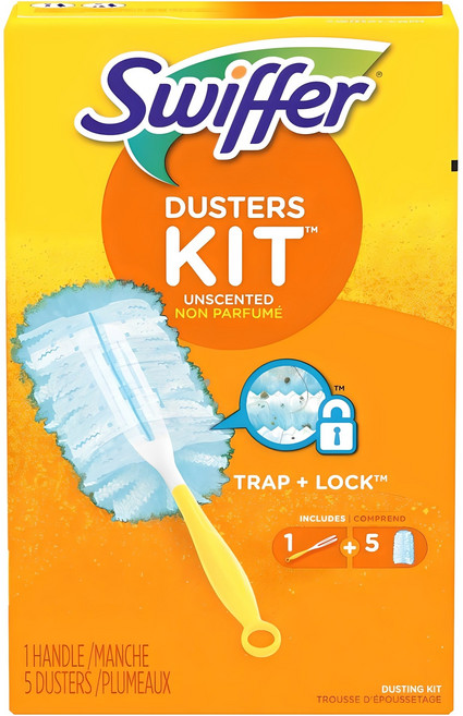 스위퍼 더스터 먼지떨이 스타터 키트 180 손잡이 30cm + 리필 5p, 혼합색상, 1세트
