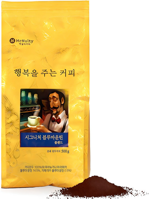 맥널티커피 시그니처 블루마운틴 블렌드 분쇄 원두, 핸드드립, 500g, 1개