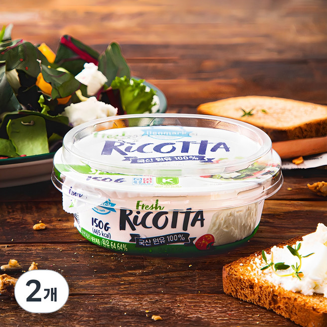 덴마크 동원 리코타 치즈, 150g, 1개입, 2개