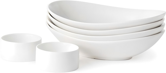 끌리메 타원 파스타볼 세트, 1개, 타원 파스타볼 4p + 래머킨 2p, 크림화이트