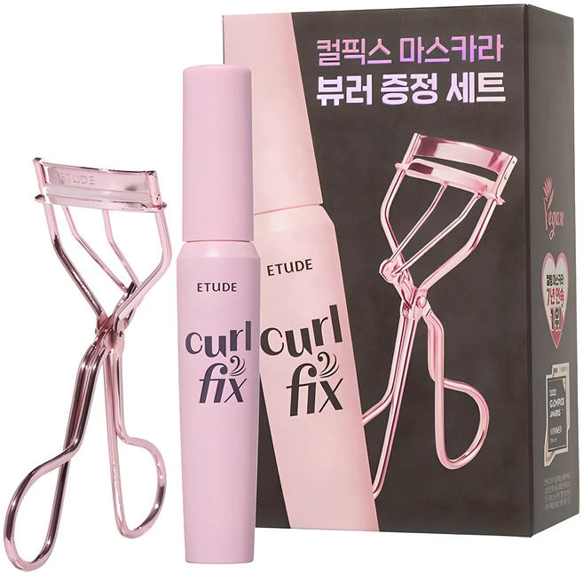 에뛰드 컬 픽스 마스카라 8g + 뷰러 세트, 그레이브라운, 1개 - 쿠팡