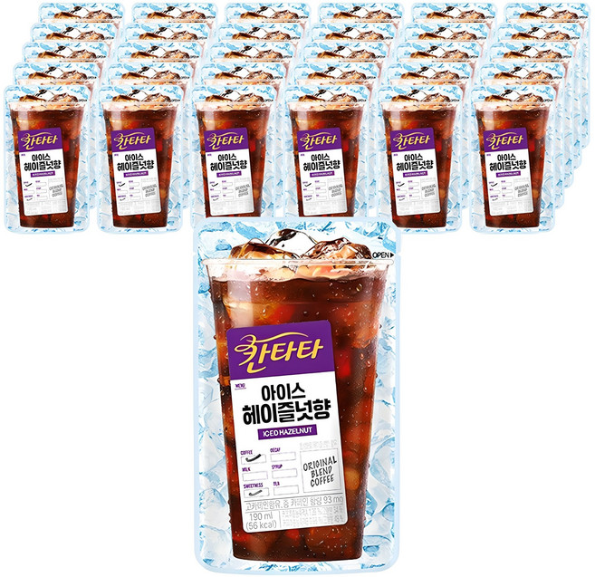칸타타 아이스 헤이즐넛향 파우치 커피, 190ml, 50개