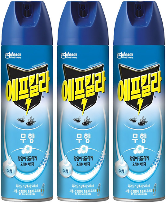 에프킬라 수성 에어로졸 살중제 무향, 500ml, 3개