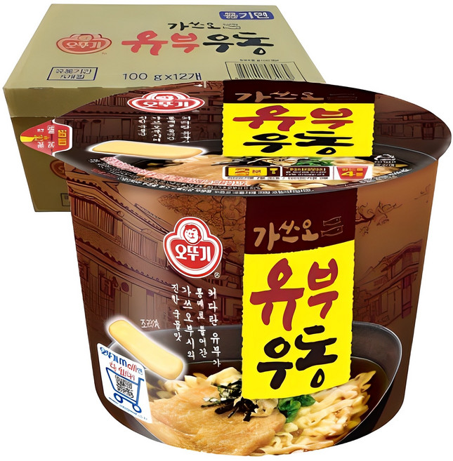 오뚜기 가쓰오 유부 우동 컵라면, 100g, 12개