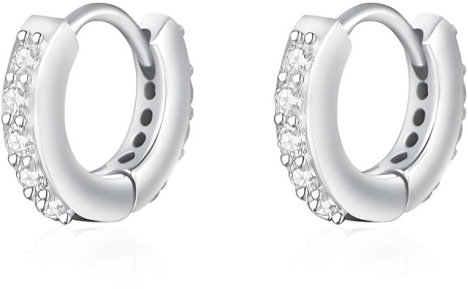 젤루나 여성용 큐빅 원터치 링 귀걸이 P-1050 2p